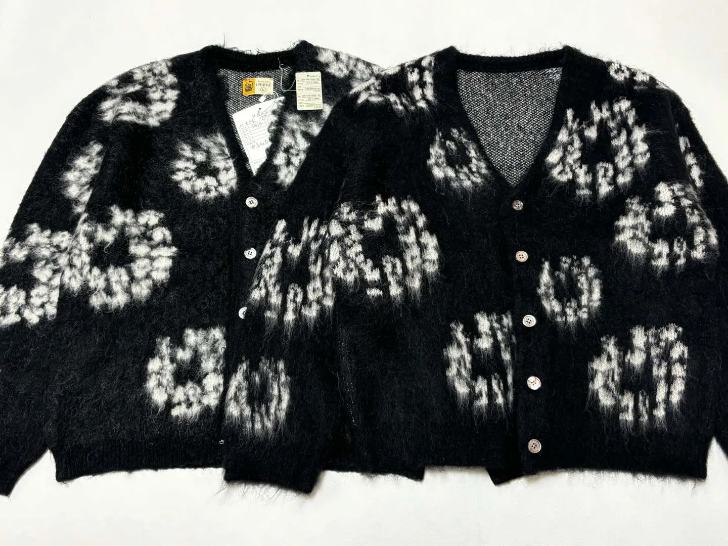 Proofing vs ZP SAINT Mxxxxxx X DENIM TEARS DT_MH CRDIGN/CT WRTH/BLK joint model Kapok mohair cardigan black S-XL